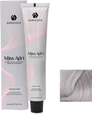Крем-краска для волос Adricoco Miss Adri 10.11 (100мл, платиновый блонд пепельный интенсивный)