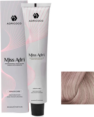 Крем-краска для волос Adricoco Miss Adri 10.21 (100мл, платиновый блонд фиолетовый пепельный)