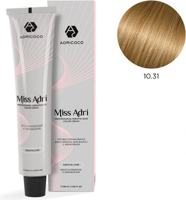 Крем-краска для волос Adricoco Miss Adri 10.31 (100мл, платиновый блонд золотистый бежевый)
