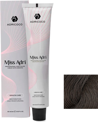 Крем-краска для волос Adricoco Miss Adri 4.81 (100мл, коричневый какао пепельный)