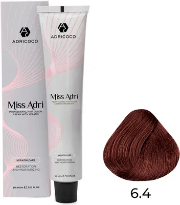 Крем-краска для волос Adricoco Miss Adri 6.4 (100мл, темный блонд медный)