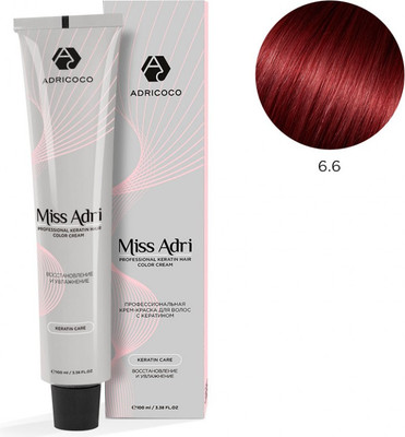 Крем-краска для волос Adricoco Miss Adri 6.6 (100мл, темный блонд красный)