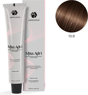 Крем-краска для волос Adricoco Miss Adri с кератином 10.8 (60мл, платиновый блонд шоколадный)
