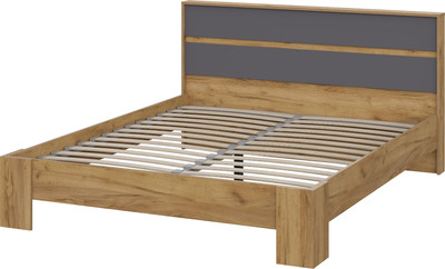 Двуспальная кровать Тащи в дом Люмо КР 03 160x200 (дуб крафт золото/серый)