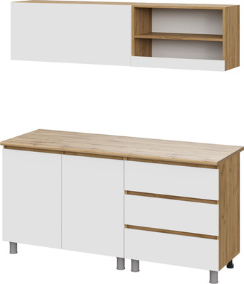 Кухонный гарнитур Тащи в дом Люмо 1.7 со столешницей (дуб крафт золото/белый)