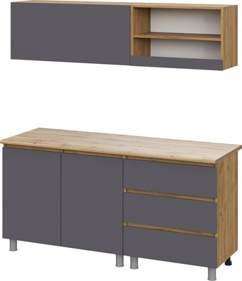 Кухонный гарнитур Тащи в дом Люмо 1.7 со столешницей (дуб крафт золото/серый)