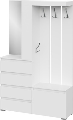 Секция в прихожую Тащи в дом Люмо 1260х1980х353 (белый/белый)