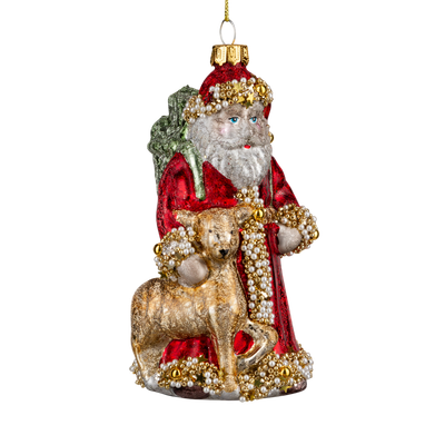 Елочная игрушка Erich Krause Decor. Дед Мороз с олененком / 64416