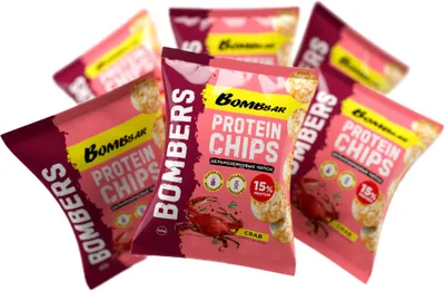 Протеиновые чипсы Bombbar Краб (14x50г)