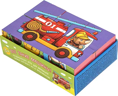 Развивающий игровой набор Айрис-пресс IQ кубики в поддончике. Вот такие машины (4650388210551)