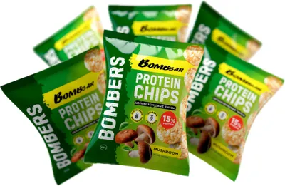 Протеиновые чипсы Bombbar Белые грибы (14x50г)