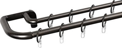 Карниз для штор UG HOME Раздвижной 2-рядный / 2UT-230-330-BG (черный графит, 2.3-3.3м)
