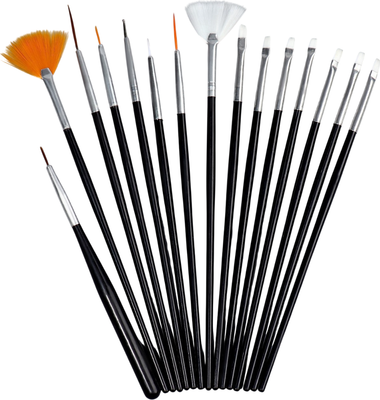 Набор кистей для маникюра Queen Fair 1505331 (15шт, черный)