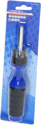 Отвертка Маяк авто 75мм с битами PH1 PH2 SL5 SL6 PZ1 PZ2 / 55013