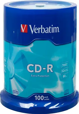 Набор дисков CD-R Verbatim Extra Protection 52x CakeBox 700MB / 43411 (100шт)