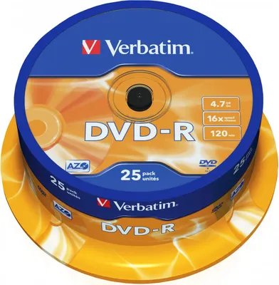 Набор дисков DVD-R Verbatim AZO Matt Silver CakeBox 4.7GB 16x / 43522 (25шт)
