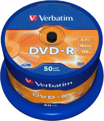 Набор дисков DVD-R Verbatim AZO Matt Silver CakeBox 4.7GB 16x / 43548 (50шт)