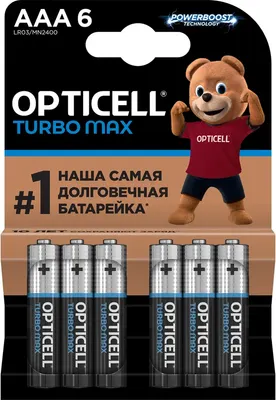 Комплект батареек Opticell Turbo MAX LR03 AAA / 6053006 (6шт)