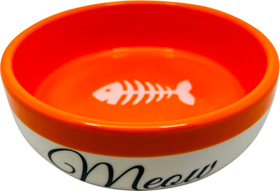 Миска для животных №1 С рыбкой / МКР2107 (оранжевый)