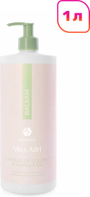 Бальзам для волос Adricoco Miss Adri Complex Of Coconut & Marula Oil Восстанавливающий (1л)