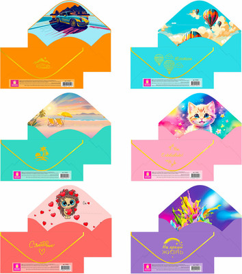 Конверт для денег Золотая сказка 6 дизайнов / 116364