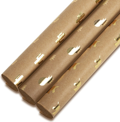 Бумага для оформления подарков Золотая сказка 3 дизайна / 591938