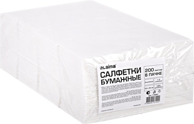 Бумажные салфетки Laima 116661 (200шт, белый)