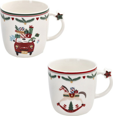 Набор кружек Andrea Fontebasso New Milk & Coffee Let It Snow Машинка и лошадка / NL614093042