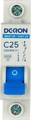 Выключатель автоматический DEKRON ВА47-29 1P С25A 4/5кА / mcb29-1-C25-dek