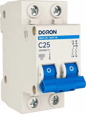 Выключатель автоматический DEKRON ВА47-29 2P С25A 4.5кА / mcb29-2-C25-dek