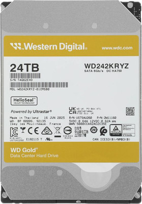 Жесткий диск Western Digital Gold 512E 24TB (WD242KRYZ)