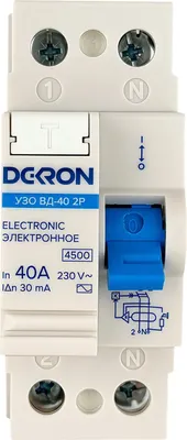 Устройство защитного отключения DEKRON ВД-40 2P 40А/30мА тип АС 4.5кА / rcd40-2-40-30AC-dek