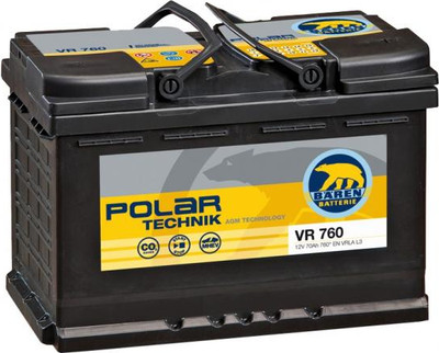 Автомобильный аккумулятор Baren AGM R+ 760A (70 А/ч)
