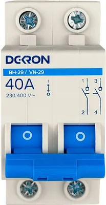 Выключатель нагрузки DEKRON ВН-29 2P 40А / is29-2-40-dek