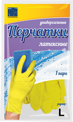 Перчатки хозяйственные Goodesta Латексные обычные (L)