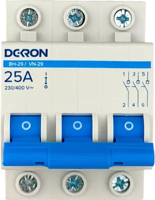 Выключатель нагрузки DEKRON ВН-29 3P 25А / is29-3-25-dek