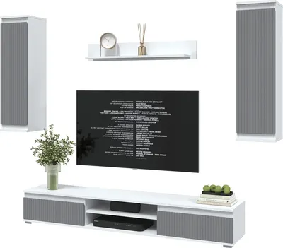 Горка для гостиной Interline Neo-10 (белый платинум/серый)