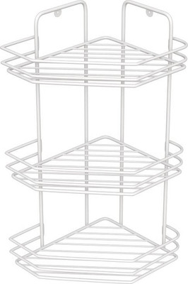 Полка для ванной ИРСА Угловая 3-х секционная / АЛТ 73 (белый)