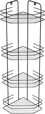 Полка для ванной ИРСА Угловая 4-х секционная / АЛТ 74Ч (черный)