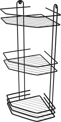 Полка для ванной ИРСА Угловая 3-х секционная / АЛТ 83Ч (черный)