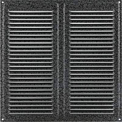 Решетка вентиляционная Нора-М 250x250 с сеткой / 19415 (кожа, серебристый)