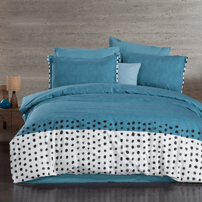 Комплект постельного белья Sarev Bazaar ранфорс Евро / N409 Fiolina v2/Turkuaz