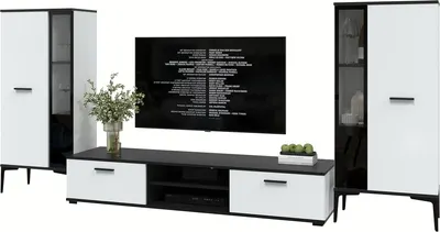 Горка для гостиной Interline Neo-8 (белый платинум/черный)