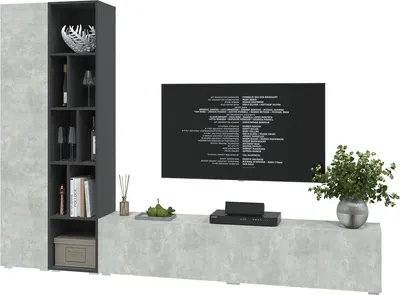 Горка для гостиной Interline Neo-9 (бетон лайт/антрацит)