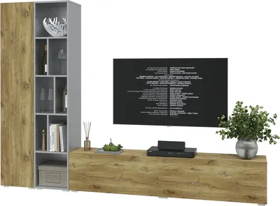 Горка для гостиной Interline Neo-9 (дуб нокс/серебристый)