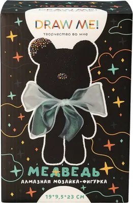 Набор для творчества ILikeGift Алмазная мозаика на фигурке Draw Me! Black bear / 156-DB035