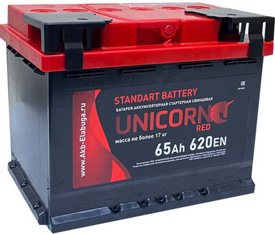 Автомобильный аккумулятор UnicorN Red (0) 620A L2 6CT-65 / 065 121 К11 UR (65 А/ч)