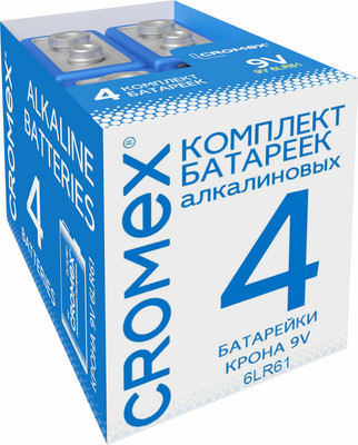 Комплект батареек Cromex Крона 9V / 456453 (4шт)