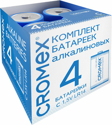 Комплект батареек Cromex Alkaline C / 456455 (4шт)