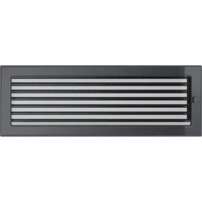 Решетка вентиляционная для камина Kratki С жалюзи GX 17x49 (графит)